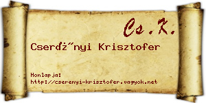 Cserényi Krisztofer névjegykártya