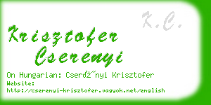 krisztofer cserenyi business card